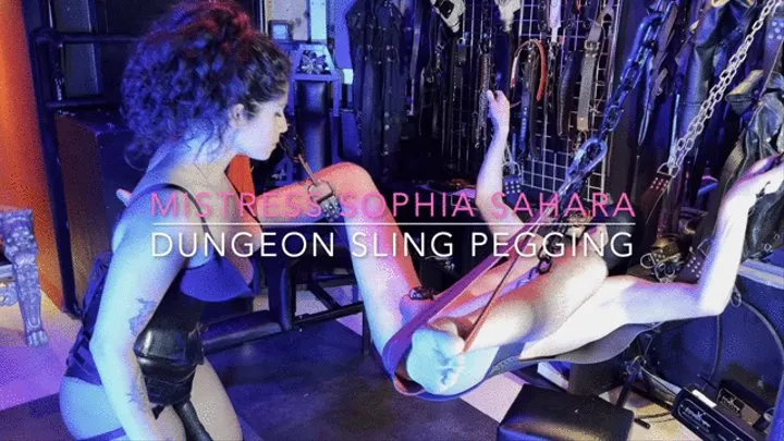 Sex swing pegging, spit and slap for the bitch