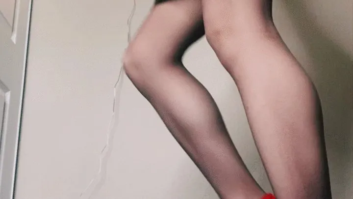 Pantyhose fetish - Red heels