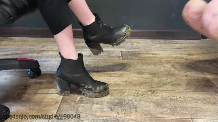 Mud eating from ankle boots