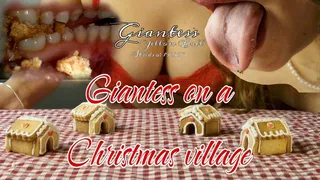 Giantess vore Christmas village