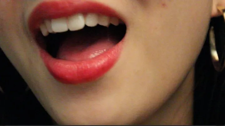 Aurora's Teeth With Red Lipstick