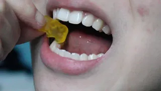 Aurora's Mouth Eats a Gummy Bear