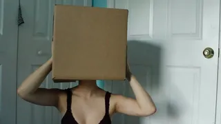 Aurora Get's Her Head Stuck in a Box Wearing a Sexy Bra