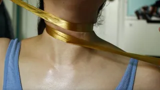 Aurora's Neck Playing With Ribbon