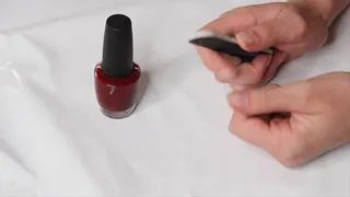 Painting Fingernails Red ASMR