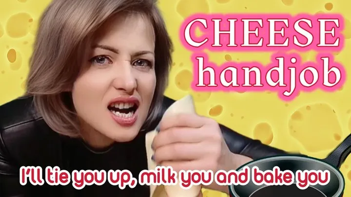 Fatal woman makes handjob with cheese before eating you