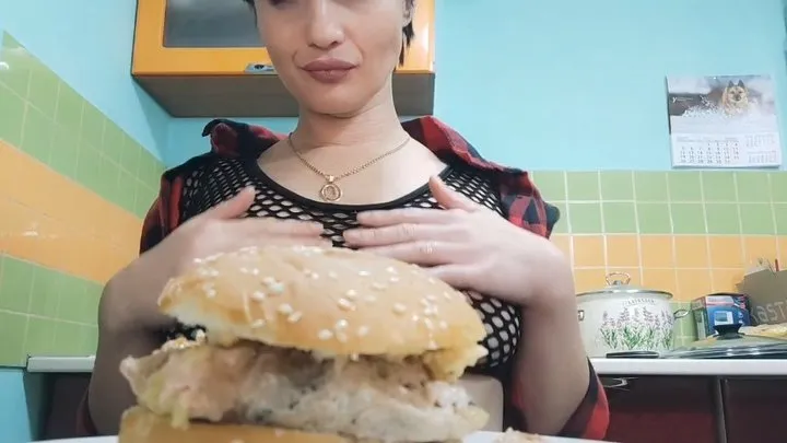 Disgust cook slave food humburger