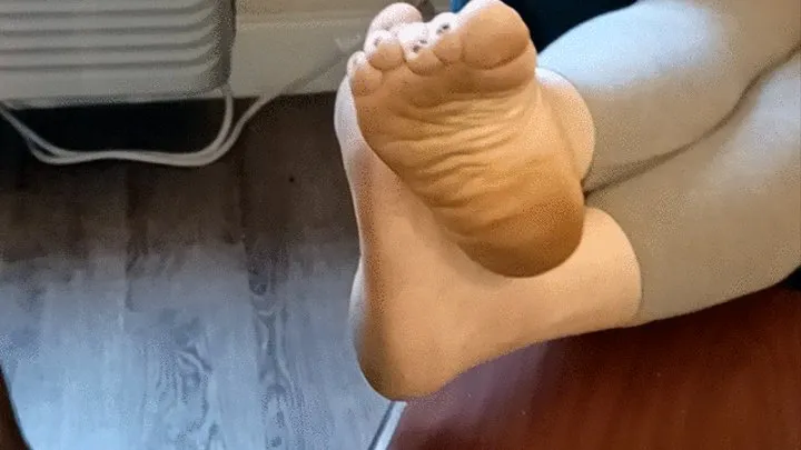 Sniffing and licking my dirty soles