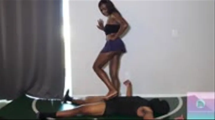 Ebony Ballbusting With A Foot Job