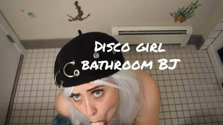 disco girl bathroom BJ