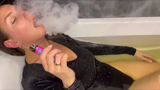 A smoke break in a warm bath