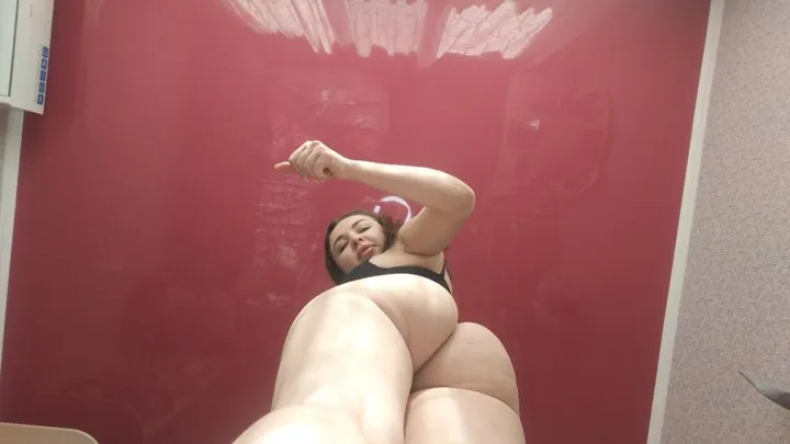 A long-legged goddess came down from heaven to make you worship her giant ass!