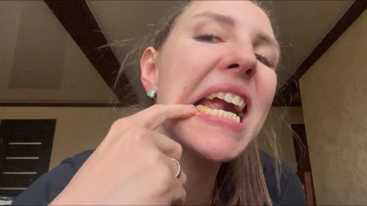 Brushing your mouth with your finger nails