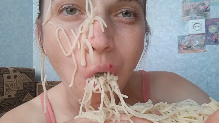 Pasta invasion on the face