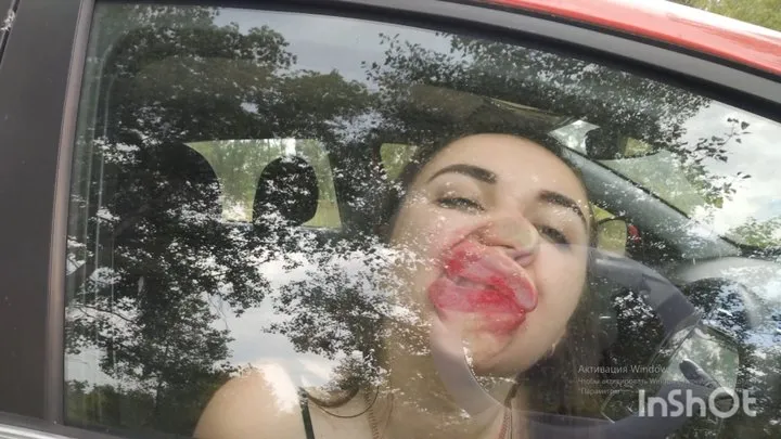 crush my face against the car window part2!