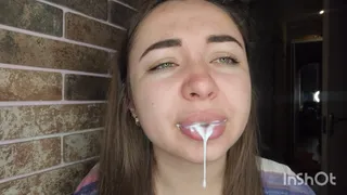 The gag reflex from eating sperm!!