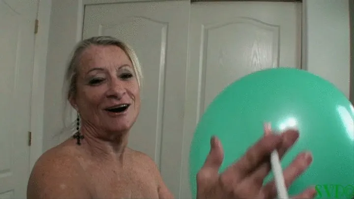 Mean Gilf Smokes And Fucks Step-Grandson While Busting Balloons ( PART 1 )