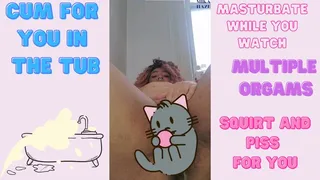 Squirt and Pee Fingering Masturbation Shaved Pussy in Bathtub BBW Ebony Goddess