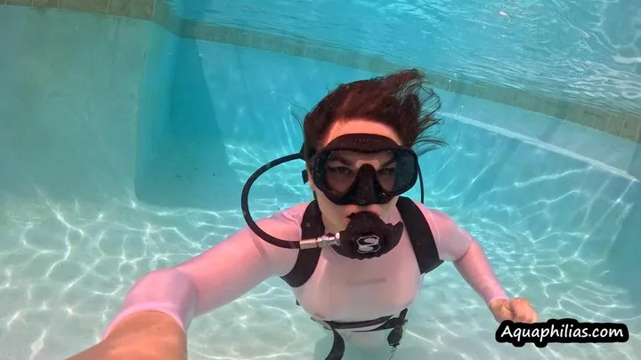 Aquaphilias- TS Natalie Carnot- First SCUBA Lesson wearing sheer Leohex