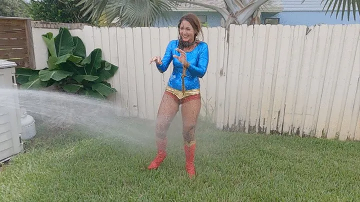 Aquaphilia- Carissa Dumond- Ultra Girl gets thrown in the mud! BTS Shower