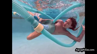 Aquaphilias- Mya Pleasure- Attack of the pool hose- she gets completely mesmerized- PERIL