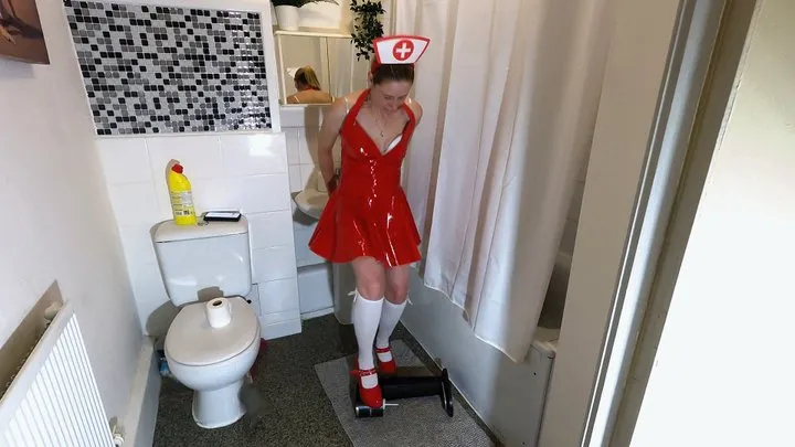 Sexy Nurse Crushes A Soda Stream Machine