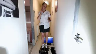 Schoolgirl PC Computer Tower & Head Trample