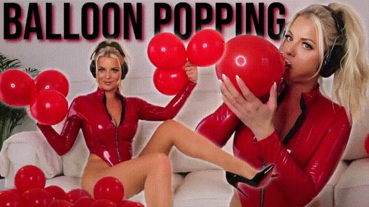 Red Shiny Latex: Balloon Popping