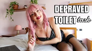 Depraved toilet task + food stuffing