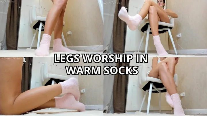 Bare legs worship in warm comfy socks - live stream