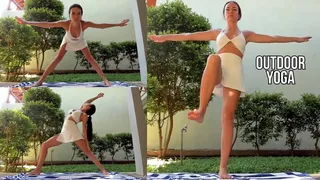 Hatha yoga and balance asans outdoor - live stream