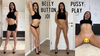 Belly button JOI in Russian & pussy play