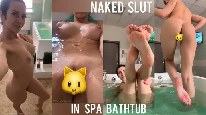 Naked slut in SPA bathtub