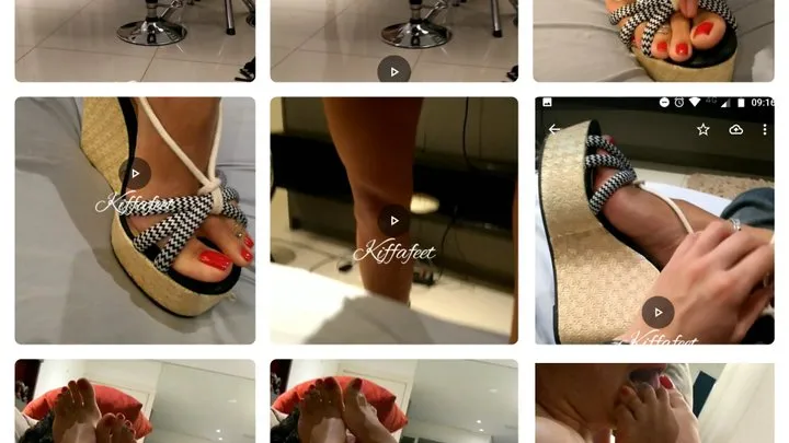 Kiffa wedges and red nails show with worship, handjob and footjob - (FJ 8) - FOOT WORSHIP - HANDJOB - SOLEJOB - TOEJOB - FEMDOM - FOOT DOMINATION - HANDJOB - HIGH HEELS - TOE SUCK