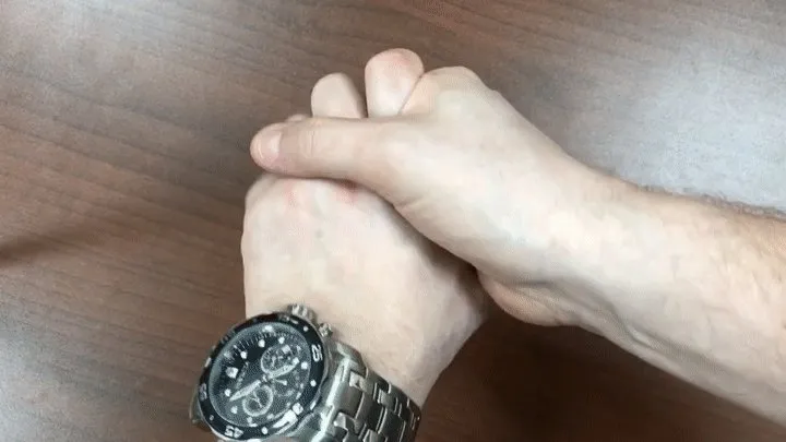 Man's hands rub