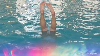 White Bikini Pool Tricks 1