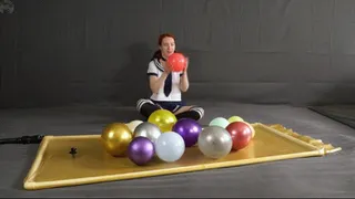 Balloons in a latex vacuum bed