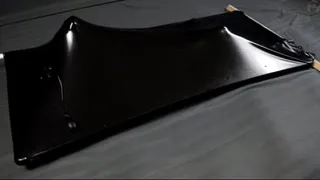 New black latex bed