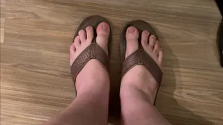 Size 14 Brown Stinky Flip Flops Worship And Smelling