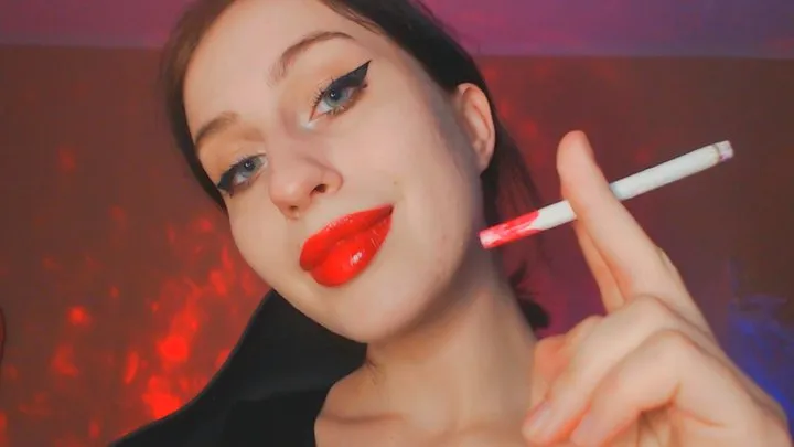 Lick my lipstick prints off the filter (ASMR)