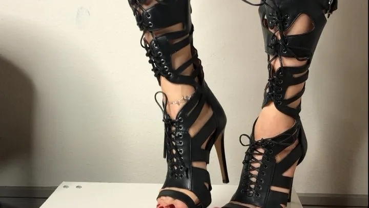 Crushing with Gladiator High Heel Sandals - Part I