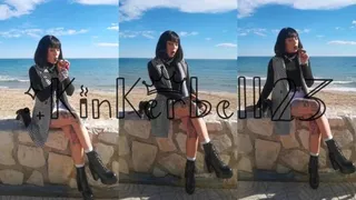 Smoking cigar out by the beach wearing Leather boots - Kinkerbell23