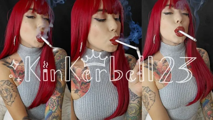 Closeup smoking with 120 cigarette - kinkerbell23