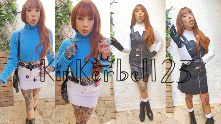 Chainsmoking crush compilation wearing Leather boots - Kinkerbell23