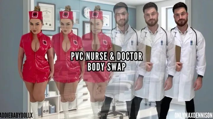 PVC Nurse body swap with Doctor &amp; Fuck