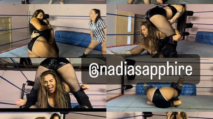 Women's wrestling match turns into hard spank-athon