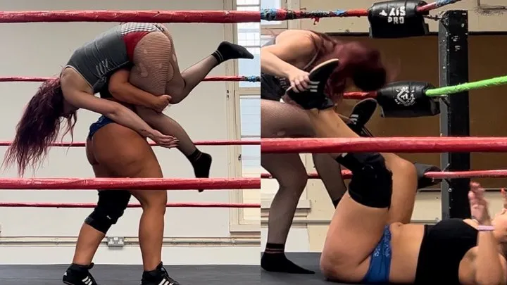 Nadia sapphire vs Luna, low blows and atomic drops