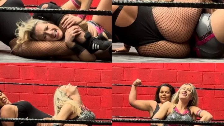 blonde bimbo gets dominated and destroyed by brunette BBW