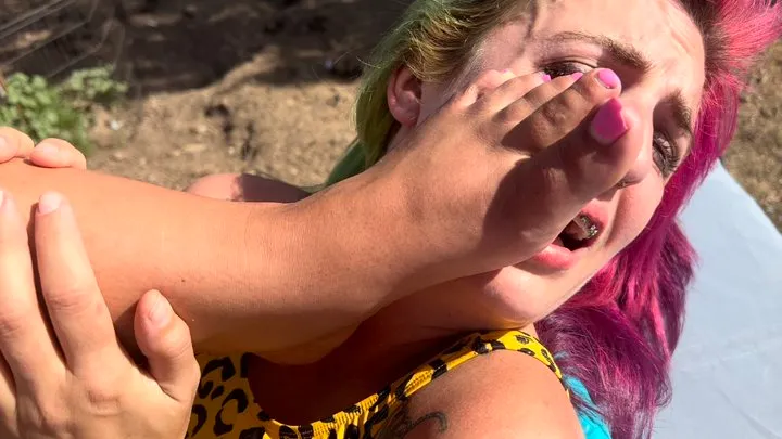 barefoot wrestling, feet smothering, stinkfaces and ass kissing