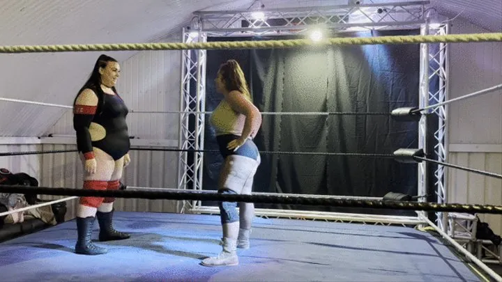 Giantess wrestler vs BBW wrestler